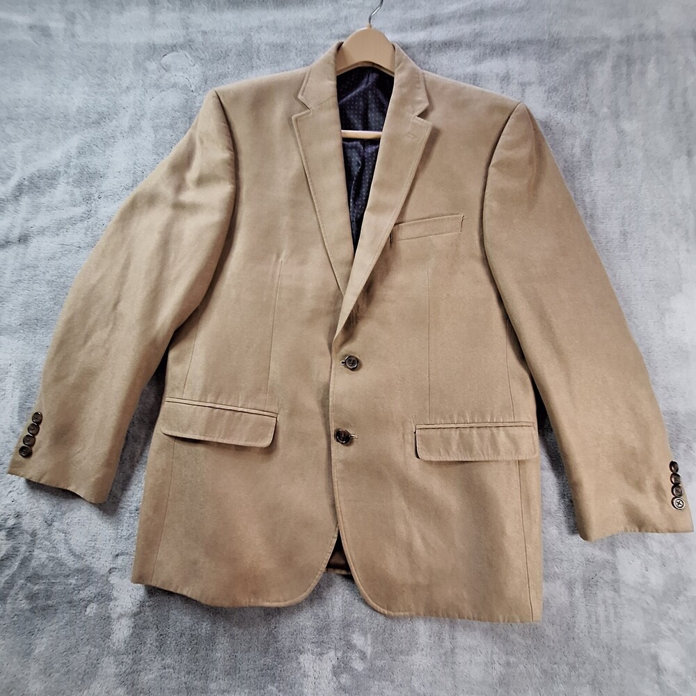 Chaps Blazer Men's 42R Beige Single Breasted Velvet Ralph Lauren